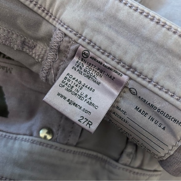 💕 Ag Adriano Goldschmied Gray THE STEVIE ANKLE Stim Straight Ankle jeans 27x28 - Picture 6 of 10